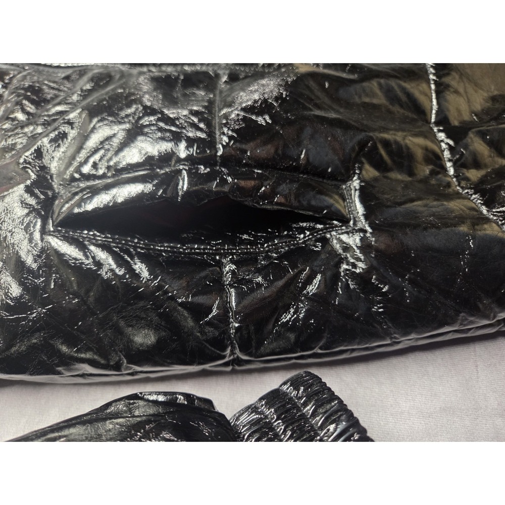 Forever 21 Mid Length High Shine Puffer Size Small Y2K Metallic Quilted Jacket - Picture 7 of 10